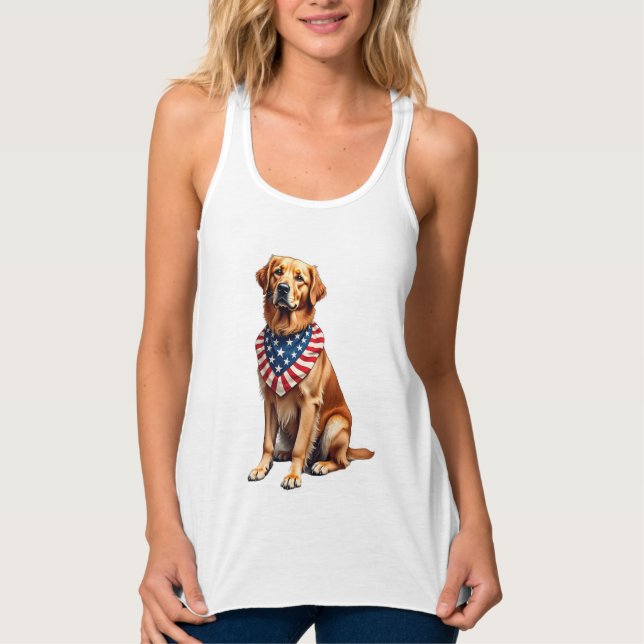 Regata Classic Patriotic Golden Retriever Vintage Shirt 2 (Frente)