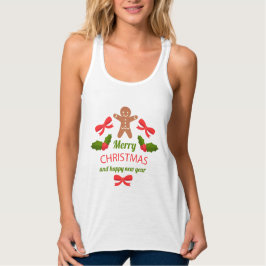 Regata Cute Gingerbread Christmas Racerback Tank USA