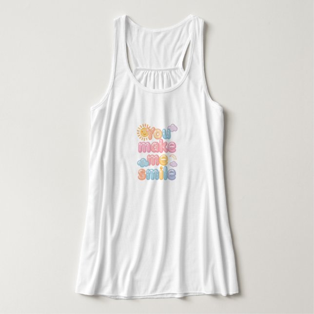 Regata Cute "You Make Me Smile" Pastel Quote (Frente do Design)