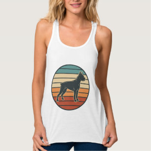 Regata Desenho Vetorial de Xilogravura de Cachorro Boxer 