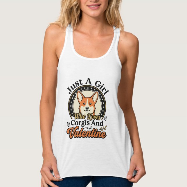 Regata Design de Corgi de São Valentim para Amantes de Cã (Frente)