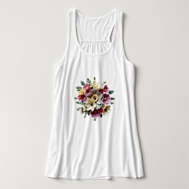 Regata design de Flores Florais 3D (Frente do Design)