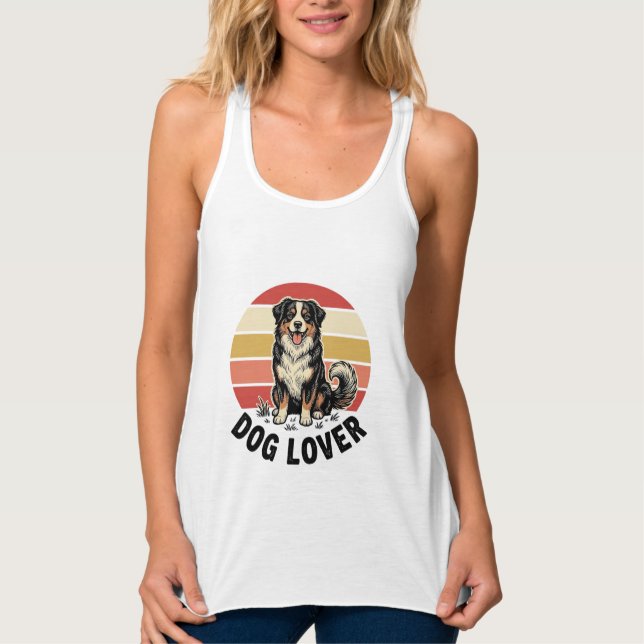 Regata Design de pôr do sol de cachorro fofo com gravação (Frente)
