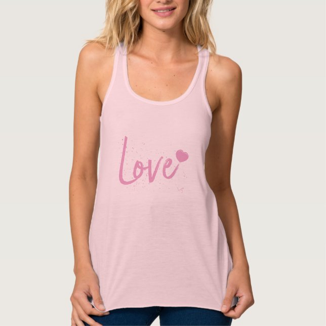 Regata Design de texto de Coração Rosa-Amor (Frente)