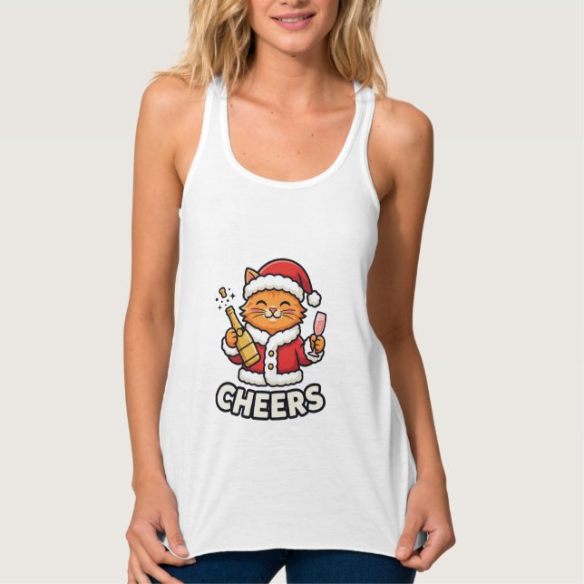 Regata Design de Vetor de Gato de Natal Alegra (Frente)