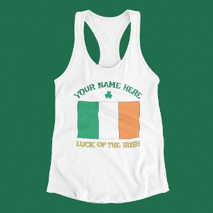 Regata Dia de São Patrício Bandeira da Irlanda Nome Perso