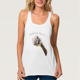 Regata Engraçado Tanque Superior com Feliz Ostrich - Text