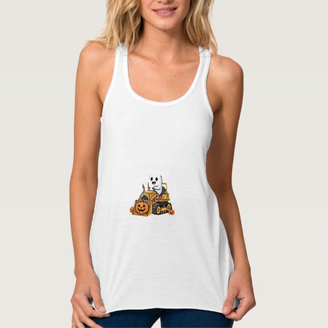 Regata Escavadeira Fantasma Boo Dozer Halloween_1 (Frente)