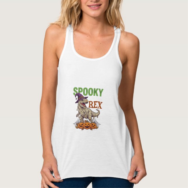 Regata Fantasma Saurus Rex Múmia Dinossauro Bruxa Chapéu  (Frente)