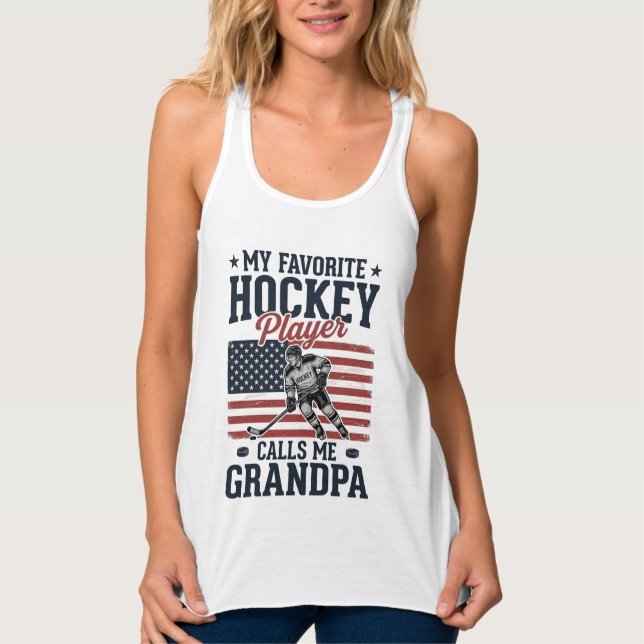 Regata Favorite Hockey Player Calls Me Grandpa Vintage Sh (Frente)