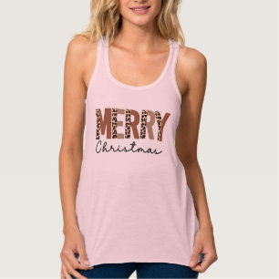 Regata "Feliz Natal" Moderno Bloqueio de Cor Leopard Boho