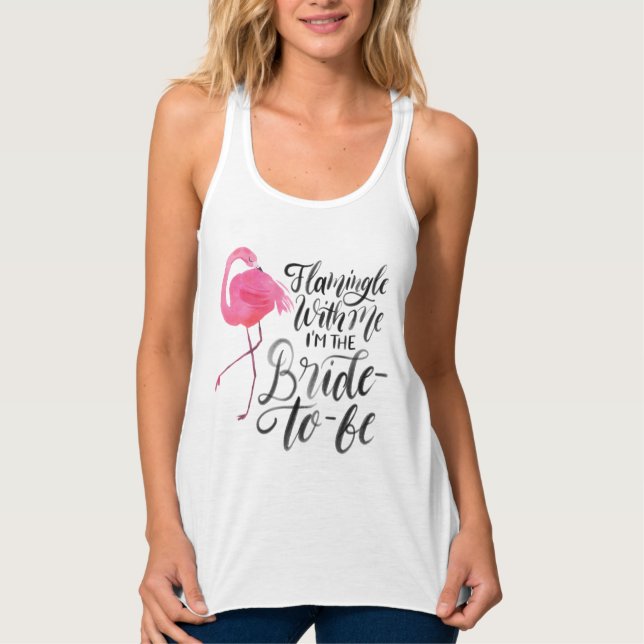 Regata Flamingle Comigo Tropical Bachelorette Tank (Frente)