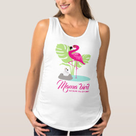 Regata flamingo mama chocando pássaro devido a t-shirt pe