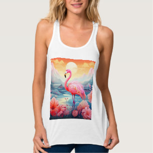 Regata Flamingo Tropical com Flores