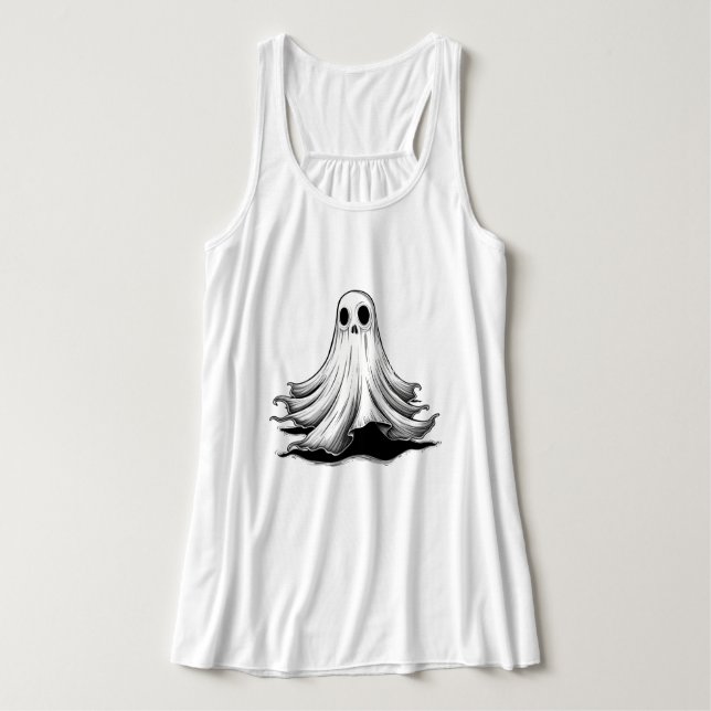Regata Floating Ghost Halloween T-Shirt – Spooky Cute  (Frente do Design)