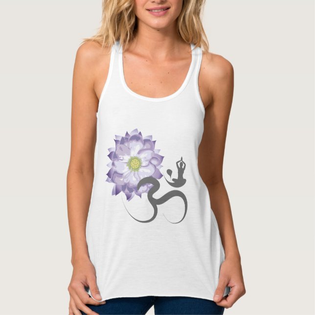 Regata Flor Roxo Yoga & Om/Aum Zen Caligrafia (Frente)
