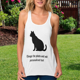 Regata Foto Personalizada de Gato Preto e Branco Mãe Famí