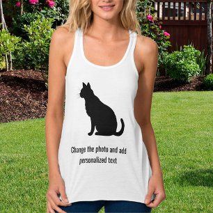 Regata Foto Personalizada de Gato Preto e Branco Mãe Famí