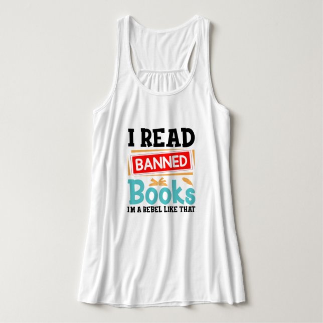 Regata Funny I Read Banned Books Rebel Quote (Frente do Design)