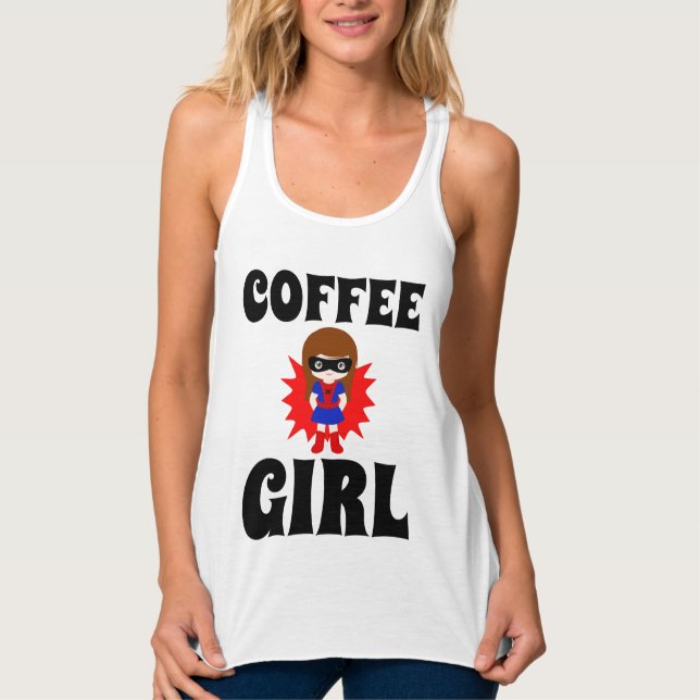 Regata GAROTA DO CAFÉ, T-shirts Engraçadas (Frente)