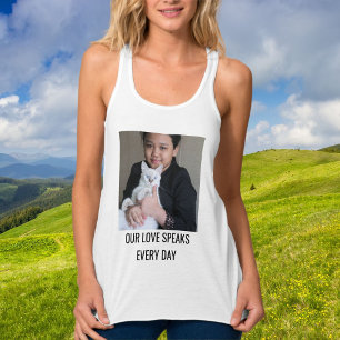 Regata Gata Mãe Personalizada Família Foto Fofo Branco