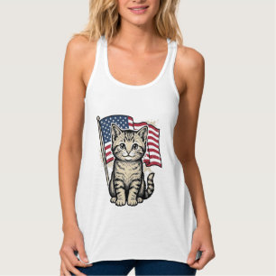 Regata Gato Patriótico com Vetor de Design Vintage da Ban