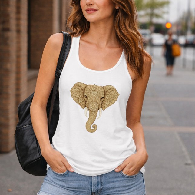 Regata Golden Mandala Elephant - Boho Graphic Art Print (Criador carregado)