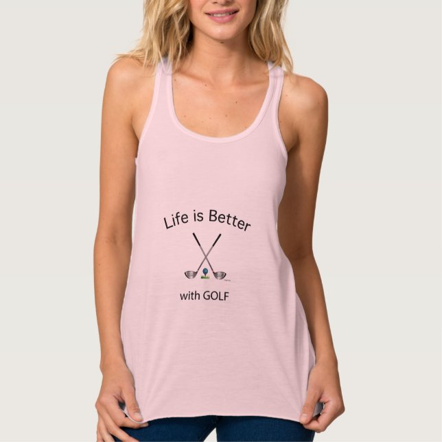 Regata GOLF - A vida é melhor com GOLF Legal rosa (Frente)