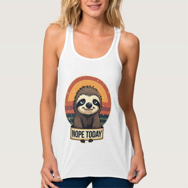 Regata Grumpy Sloth Vintage Funny Retro Shirt Design (Frente)