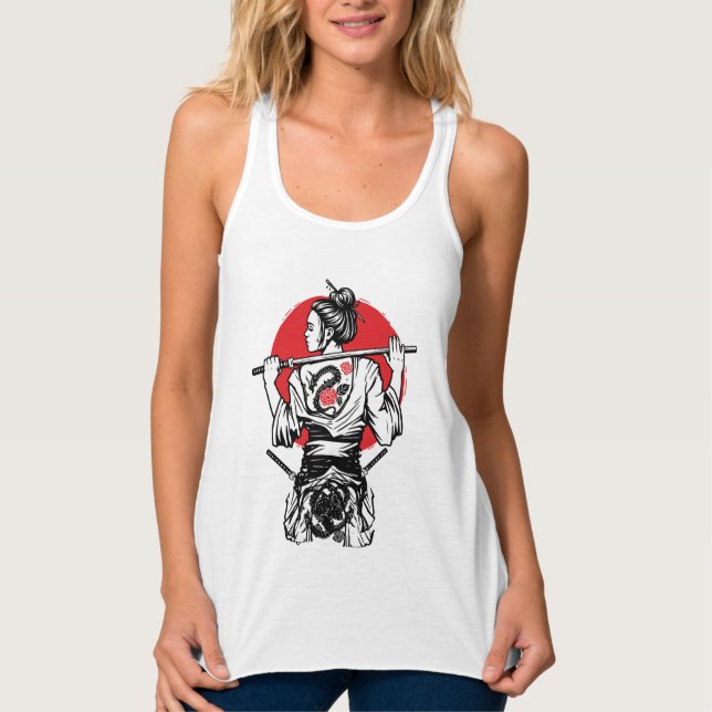 Regata Guerreira Samurai Feminina – Tatuagem de Rosa do D (Frente)