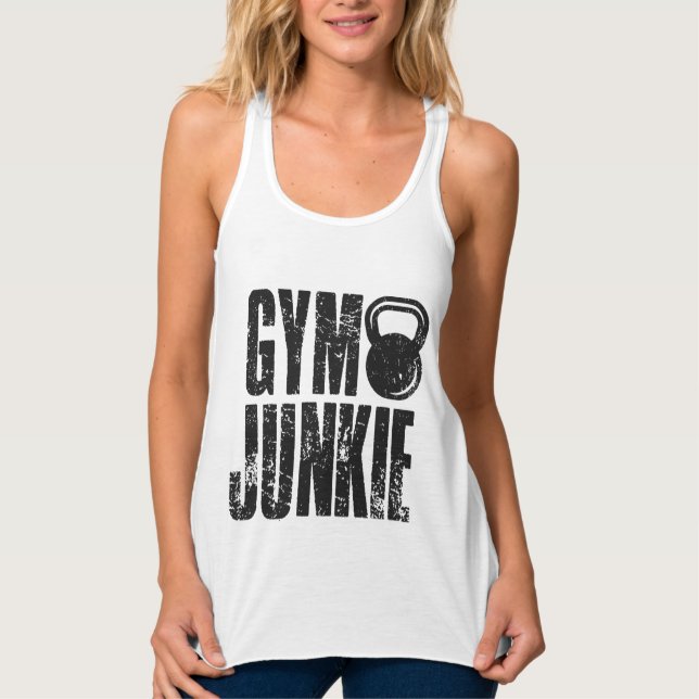 Regata Gym Junkie - Engraçado Tanque (Frente)