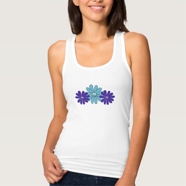 Regata Hippie Flower Peace Sign Aqua Purple (Frente)