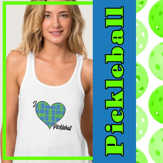 Regata I Coração Pickleball Blue & Green Pickleball Court (blue and green pickleball courts. I heart pickleball.)