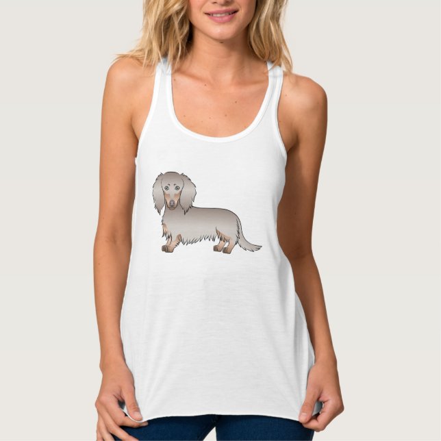 Regata Isabella E Tan Long Hair Cachorro Cartoon Dachshun (Frente)