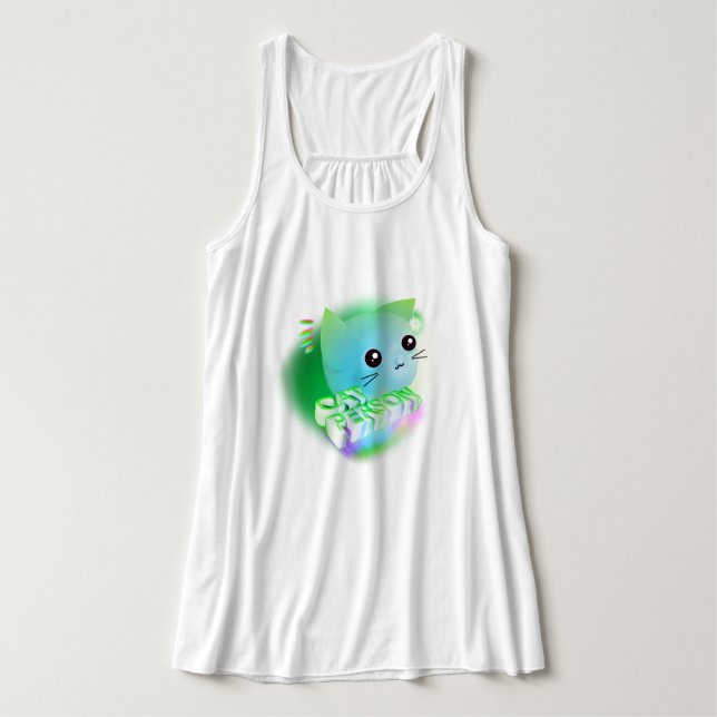 Regata Kawaii Cartoon Kitten (Frente do Design)