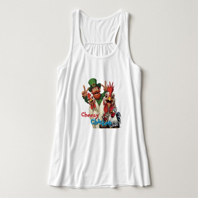 Regata "Leprechaun Selfie Tank" Chessy Chicken Selfies (Frente do Design)