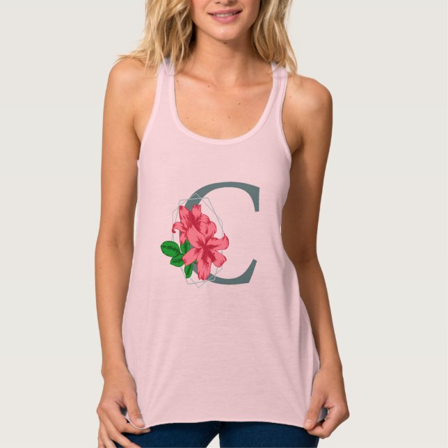 Regata Letra maiúscula C monograma floral (Frente)