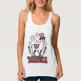 Regata Lhama Patriótico Merica Design Vector Vintage_1