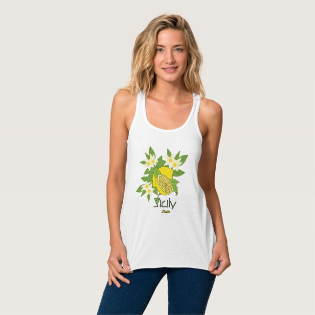 Regata Limão com flores (Frente Completa)