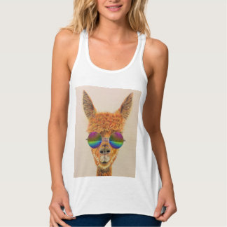REGATA LLAMA VESTINDO ÓCULOS DE SOL DE CAIXA-CHUVA CAMISE