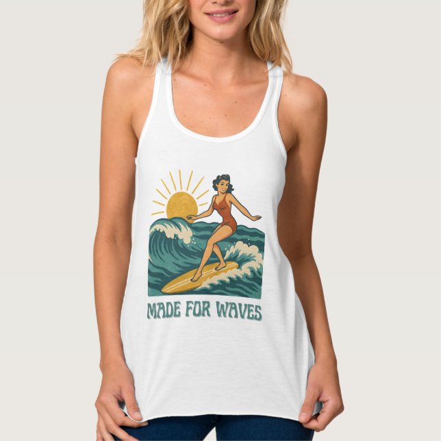 Regata Made For Waves | Retro California Surf Girl Pin-Up (Frente)