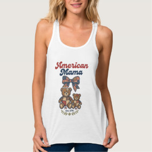Regata Mamãe Americana Urso Patriótico Remendado Vetorial
