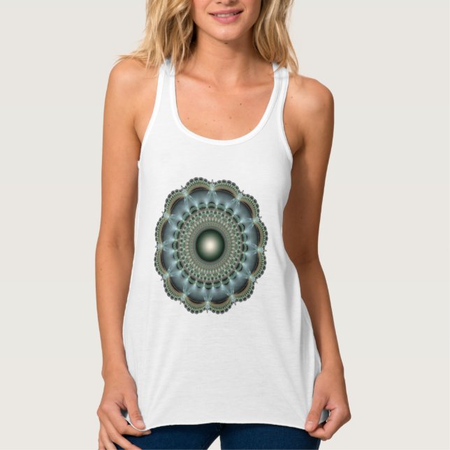 Regata Mandala ornament fractal brilhante (Frente)