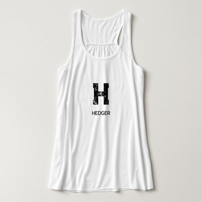 REGATA MINIMALIST BLACK ONE LETTER MONOGRAM NAME WHITE (Frente do Design)