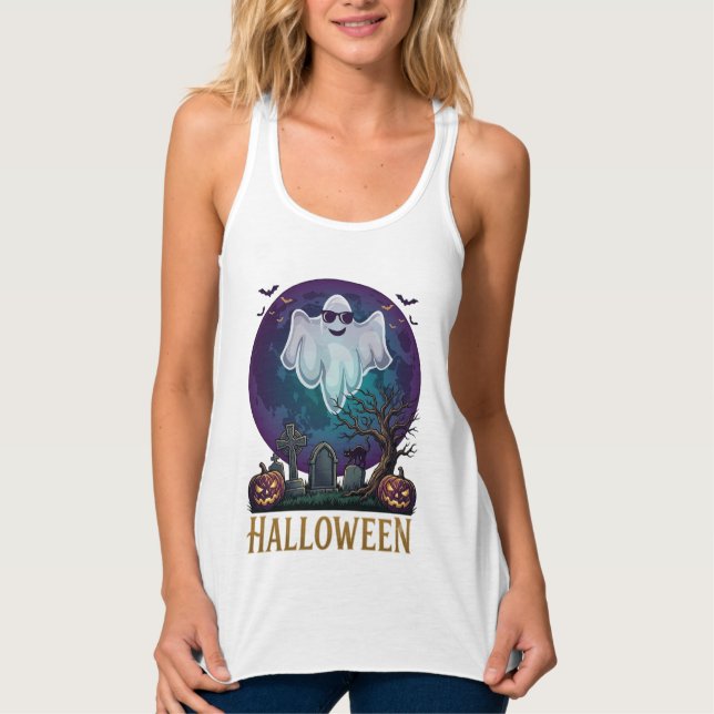 Regata Óculos de sol de fantasma de Halloween Lua Roxa Ce (Frente)
