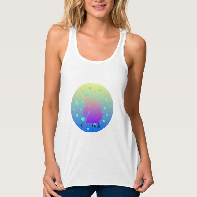Regata Ombre unicórnio com gratidão (Frente)