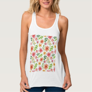 Regata Padrão de Flores Rosa Aquarela-69677