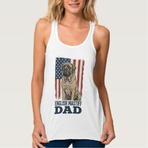 Regata Pai Mastim Inglês Patriótico Design de Cachorro Vi