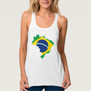 Regata País de Brasil e camisola de alças das mulheres