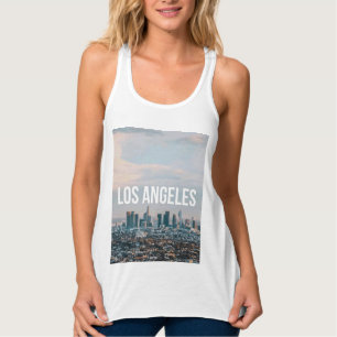 Regata Paisagem Urbana Retro de Los Angeles Estética de V